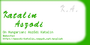 katalin aszodi business card